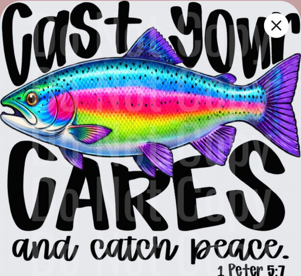 Cast Your Cares And Catch Peach 1 Peter 5:7