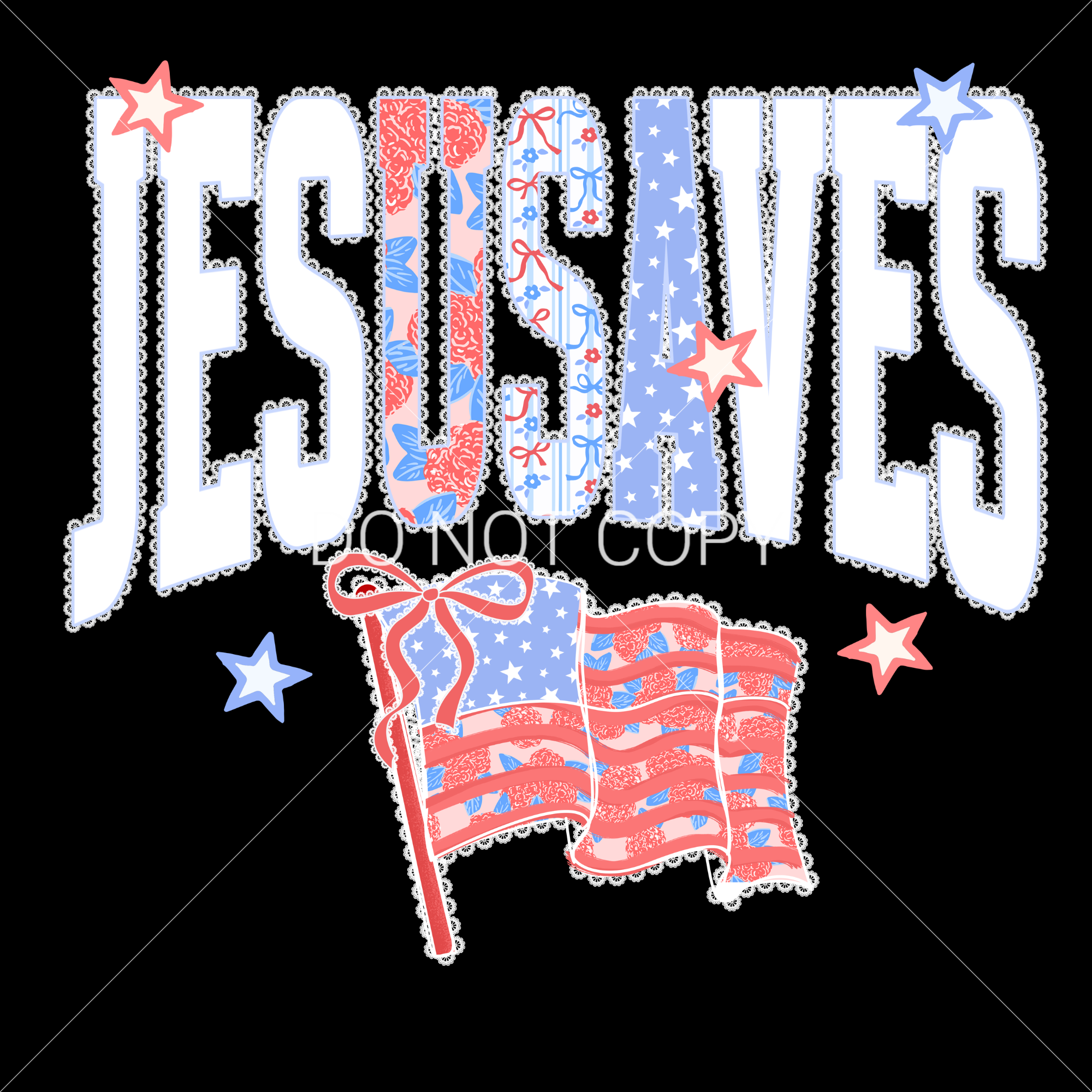 JESUSAVES: FAUX APPLIQUE AMERICAN FLAG