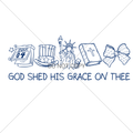 GOD SHED HIS GRACE ON THEE: NAVY FONT