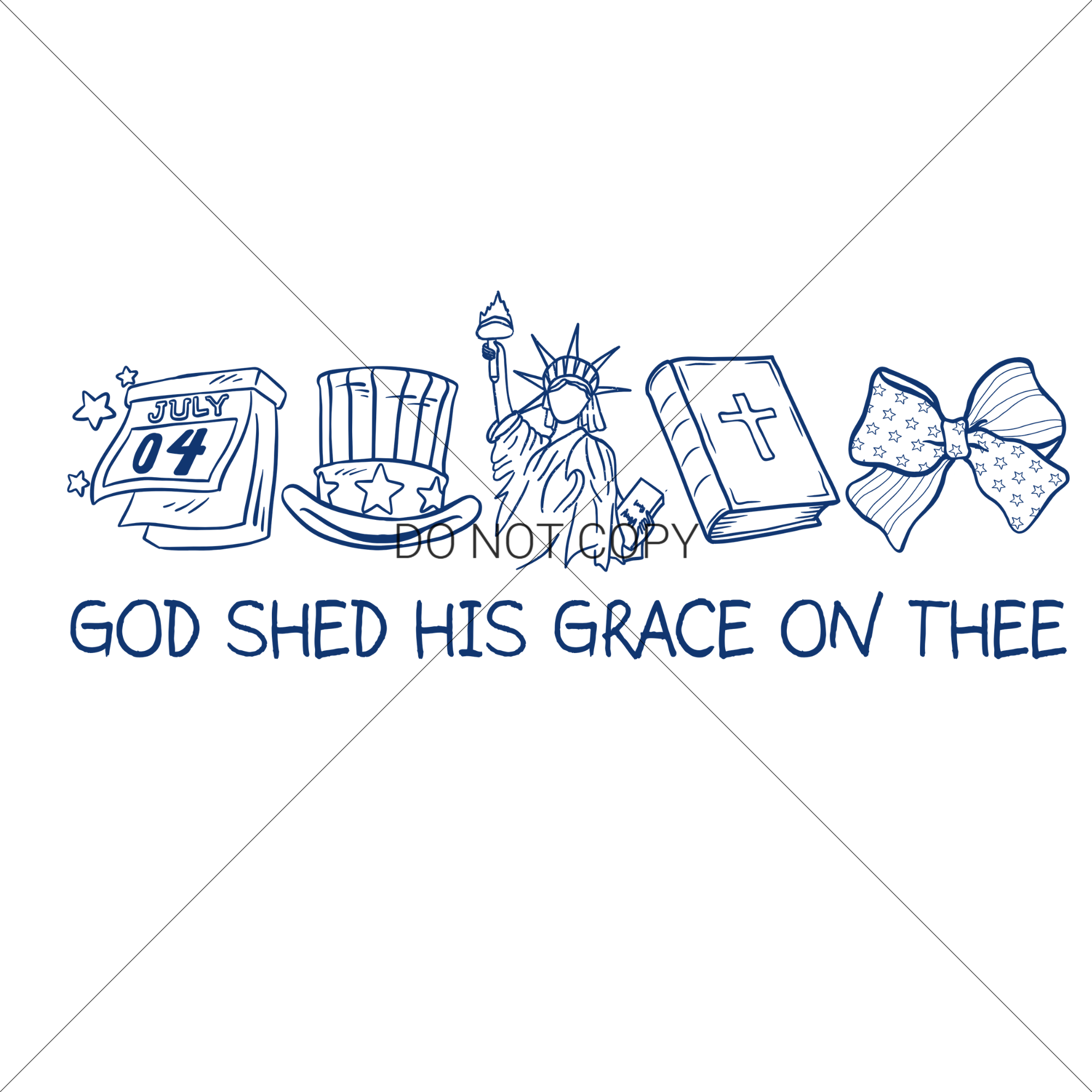 GOD SHED HIS GRACE ON THEE: NAVY FONT