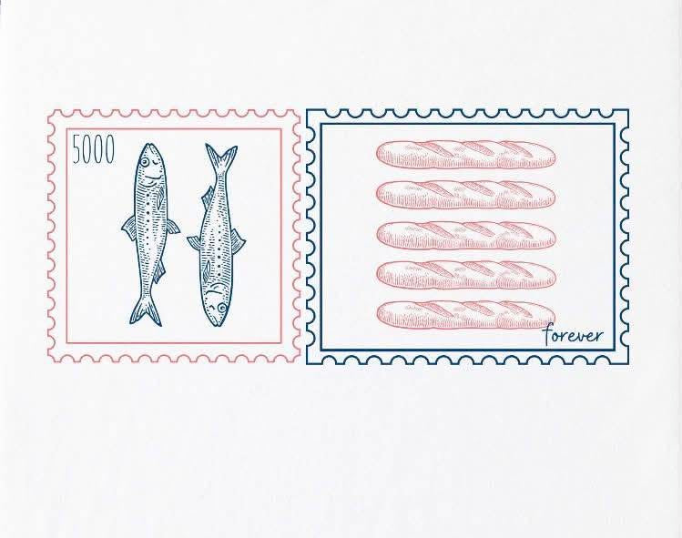 Jesus Fed The 5000 Stamps
