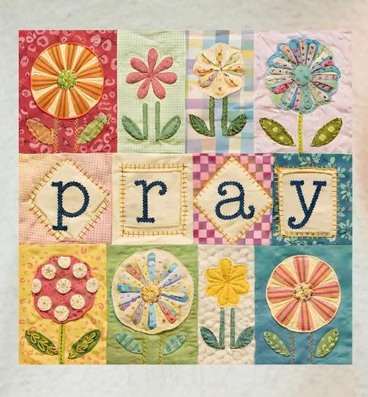 Pray: Faux Patchwork and Embroidery
