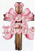 You are Loved: PINK BOW CROSS