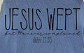 JESUS WEPT but he never complained