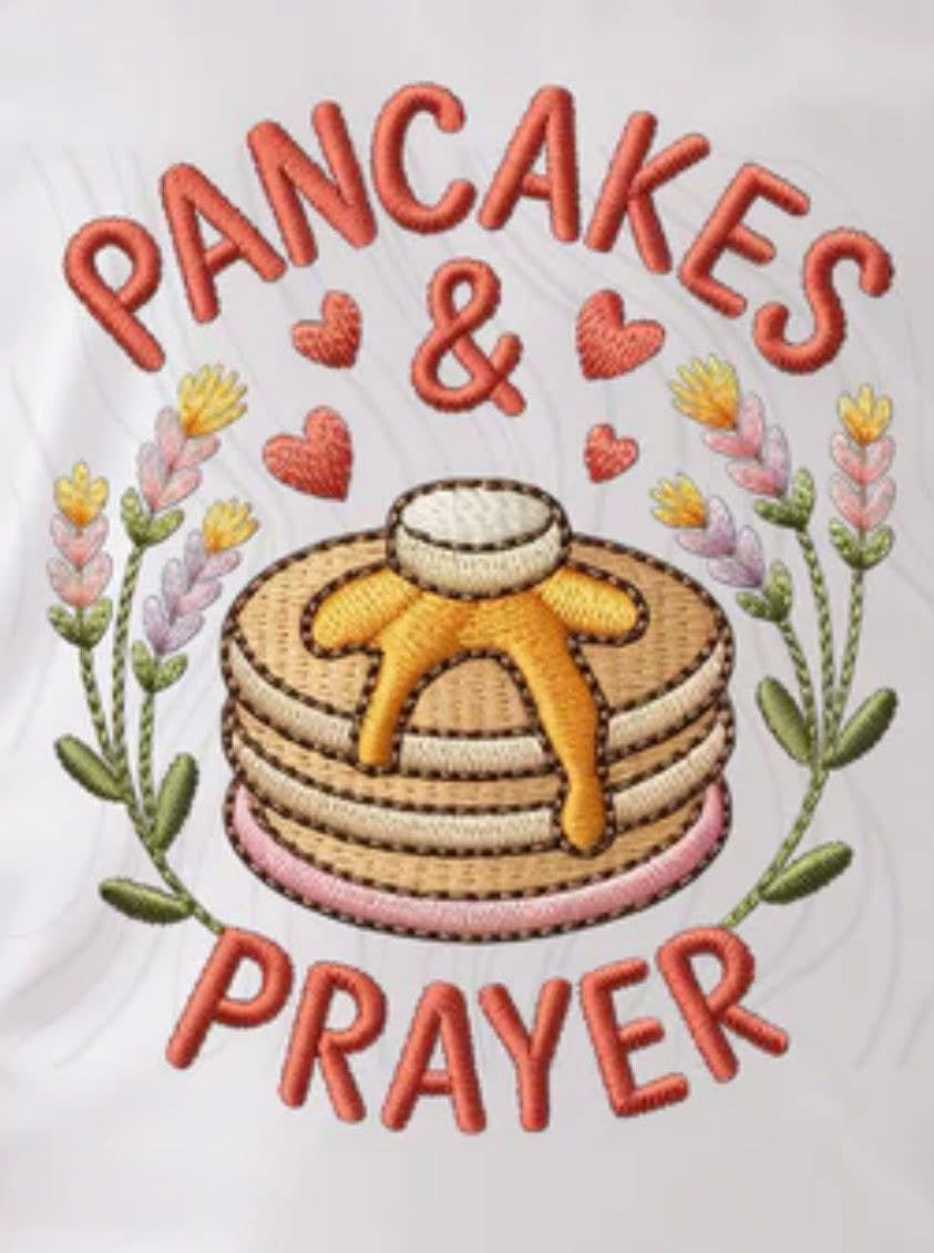 PANCAKES & PRAYER: FAUX EMBROIDERY