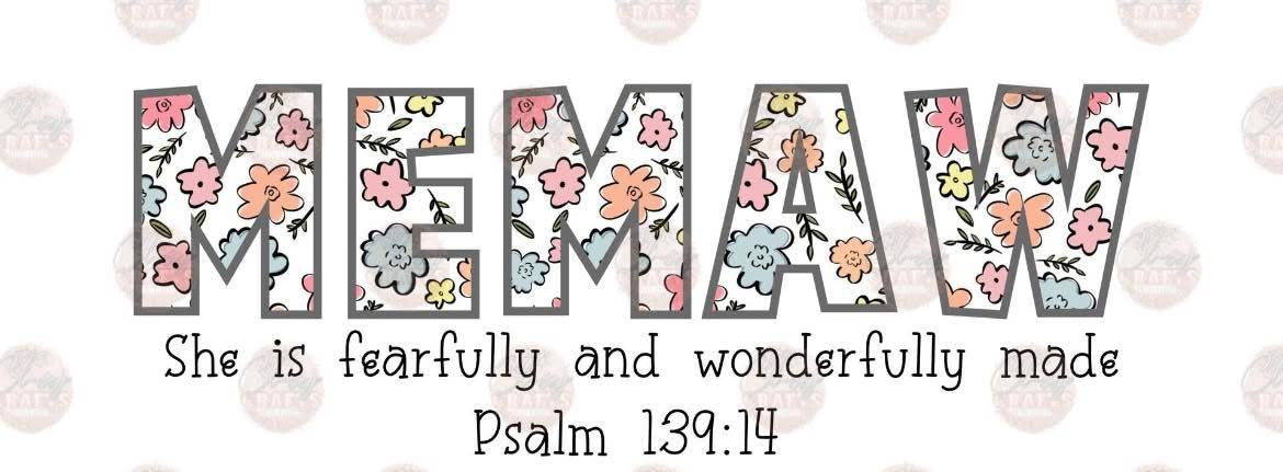 MEMAW PSALM 139:14- FLORAL