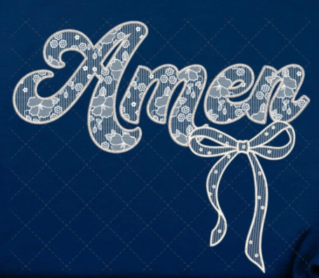 Amen: WHITE LACE & BOW
