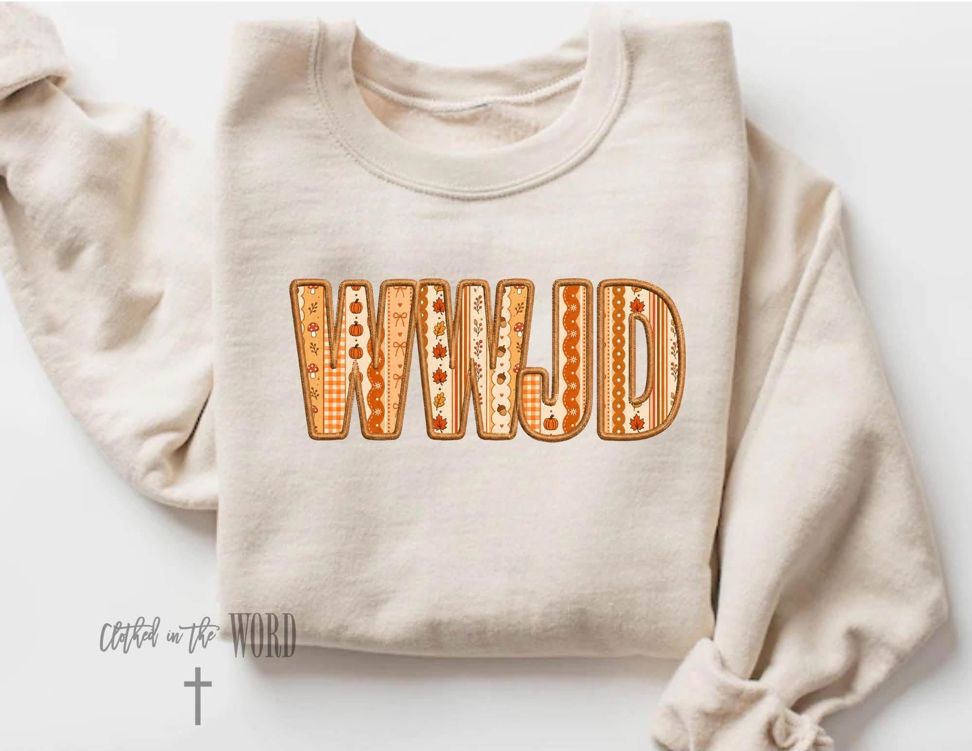 WWJD Faux Embroidery Fall Pattern