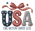 USA ONE NATION UNDER GOD: FAUX PATCHWORK