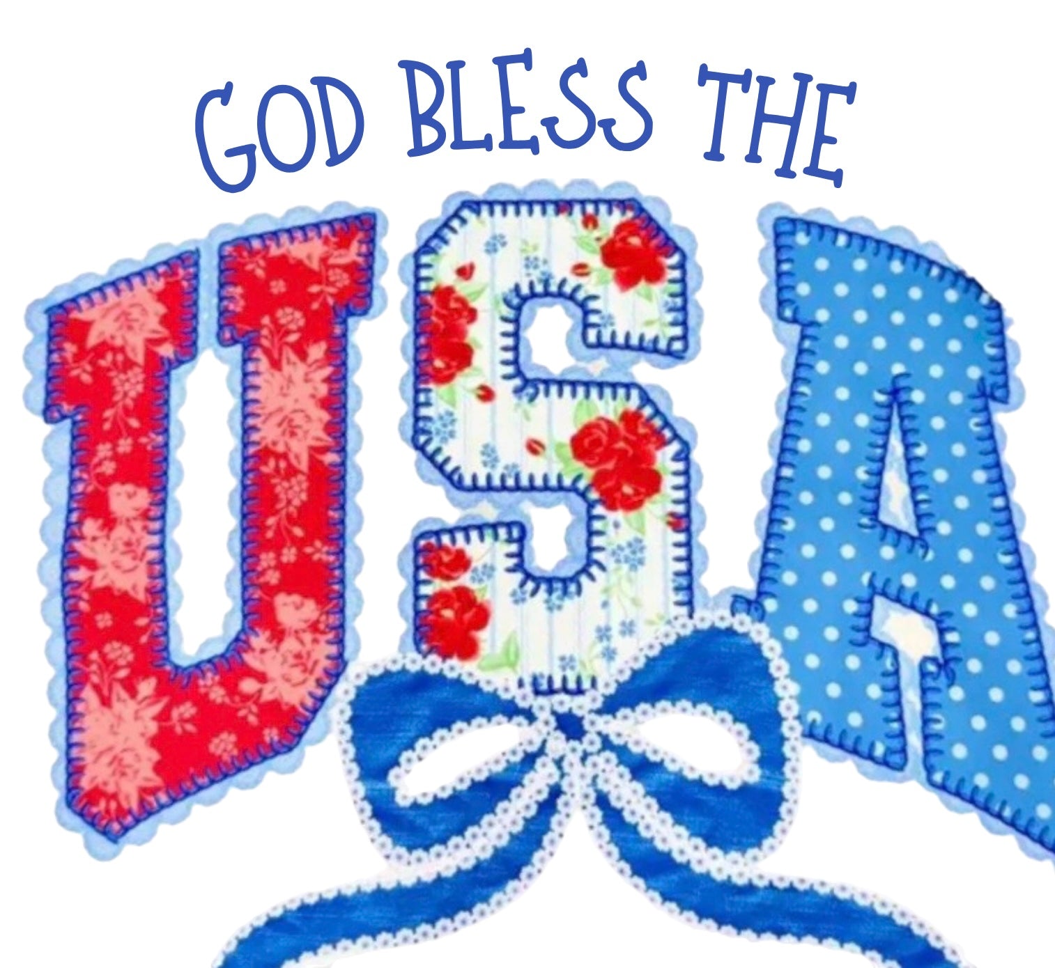 GOD BLESS THE USA: FAUX PATCHWORK